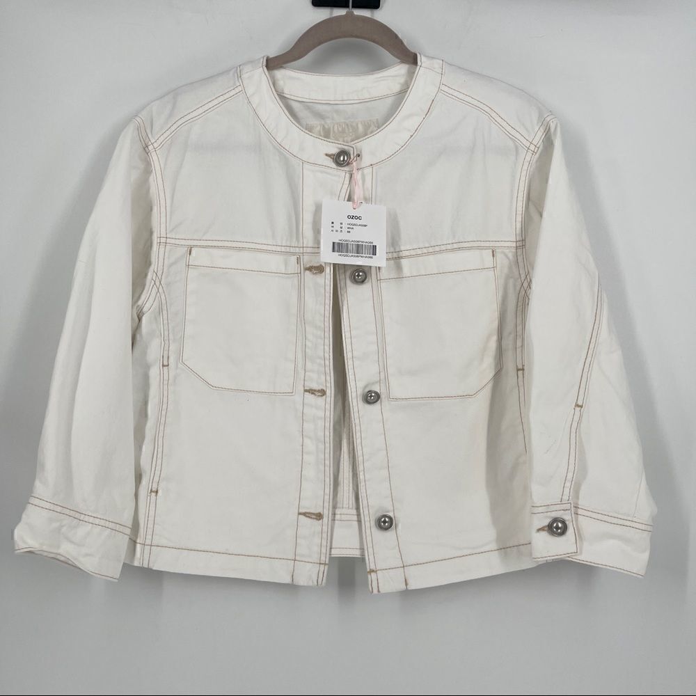OZOC WHITE DENIM JACKET 